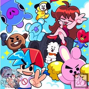 BT21 crossover FNF digital drawing